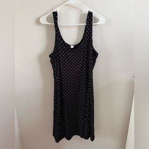 Old Navy Black Polka Dot Midi Tank Dress